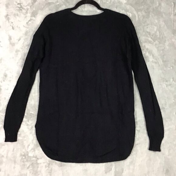 Madewell Women’s Black Waffle Knit Crew Neck Hi Low Sweater Long Sleeve XS - Picture 9 of 10